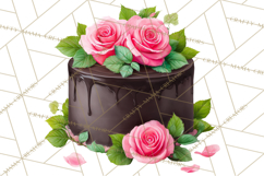 Birthday Cake Clipart, Tiered Cake PNG, Drip Cake PNG Product Image 3
