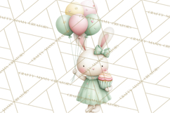 Pastel Birthday Clipart, Cute Party Animals PNG Product Image 4