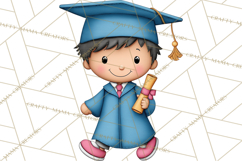 Kids Graduation Clipart PNG, Preschool Kindergarten Kids Product Image 4