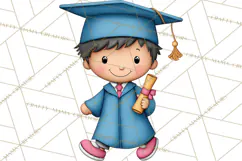 Kids Graduation Clipart PNG, Preschool Kindergarten Kids Product Image 4