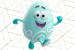 Cute Easter Egg Characters PNG, Adorable Spring Egg Clipart Product Image 4