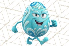 Cute Easter Egg Characters PNG, Adorable Spring Egg Clipart Product Image 5