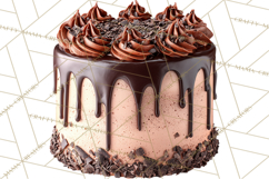 Birthday Cake Clipart, Tiered Cake PNG, Drip Cake PNG Product Image 5