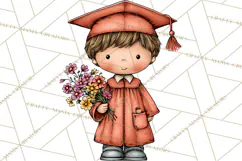 Kids Graduation Clipart PNG, Preschool Kindergarten Kids Product Image 2