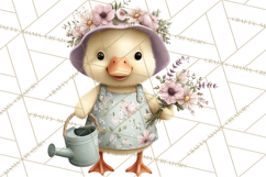 Easter Duckling Clipart, Cute Ducklings in Fancy Outfits Png Product Image 2