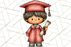 Kids Graduation Clipart PNG, Preschool Kindergarten Kids Product Image 3