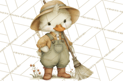 Vintage Garden Animals Clipart, Ducklings Bunnies Lambs Product Image 3