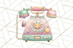 Pastel Retro 90s PNG, Cute Aesthetic Clipart, Checkerboard Product Image 4