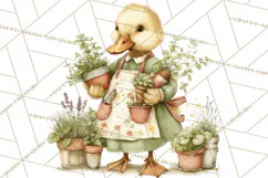 Vintage Garden Animals Clipart, Ducklings Bunnies Lambs Product Image 4