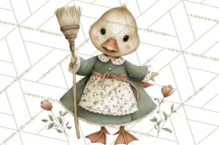 Vintage Garden Animals Clipart, Ducklings Bunnies Lambs Product Image 5
