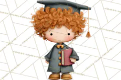 Kids Graduation Clipart PNG, Preschool Kindergarten Kids Product Image 5