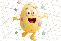 Cute Easter Egg Characters PNG, Adorable Spring Egg Clipart Product Image 5