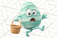 Cute Easter Egg Characters PNG, Adorable Spring Egg Clipart Product Image 5