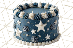 Birthday Cake Clipart, Tiered Cake PNG, Drip Cake PNG Product Image 5