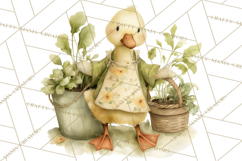 Vintage Garden Animals Clipart, Ducklings Bunnies Lambs Product Image 2