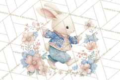 Chinoiserie Easter Clipart, Cute Elegant Bunny Easter Png Product Image 2