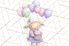 Pastel Birthday Clipart, Cute Party Animals PNG Product Image 2