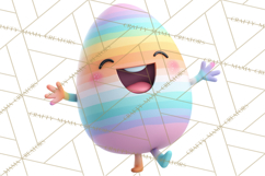 Cute Easter Egg Characters PNG, Adorable Spring Egg Clipart Product Image 2