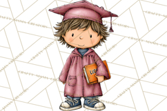 Kids Graduation Clipart PNG, Preschool Kindergarten Kids Product Image 2