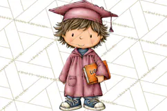 Kids Graduation Clipart PNG, Preschool Kindergarten Kids Product Image 2