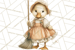 Vintage Garden Animals Clipart, Ducklings Bunnies Lambs Product Image 3