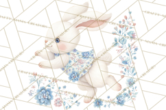 Chinoiserie Easter Clipart, Cute Elegant Bunny Easter Png Product Image 3