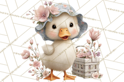 Easter Duckling Clipart, Cute Ducklings in Fancy Outfits Png Product Image 3