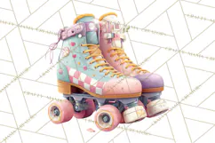 Pastel Retro 90s PNG, Cute Aesthetic Clipart, Checkerboard Product Image 4