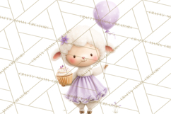 Pastel Birthday Clipart, Cute Party Animals PNG Product Image 4