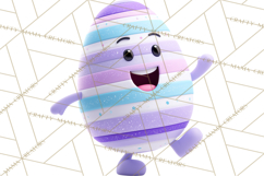 Cute Easter Egg Characters PNG, Adorable Spring Egg Clipart Product Image 4