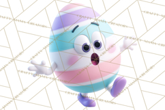 Cute Easter Egg Characters PNG, Adorable Spring Egg Clipart Product Image 5