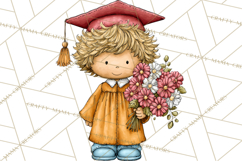 Kids Graduation Clipart PNG, Preschool Kindergarten Kids Product Image 5