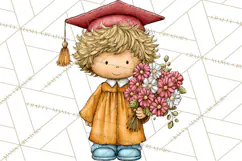 Kids Graduation Clipart PNG, Preschool Kindergarten Kids Product Image 5