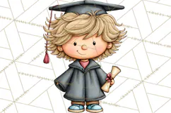 Kids Graduation Clipart PNG, Preschool Kindergarten Kids Product Image 2