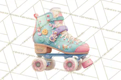 Pastel Retro 90s PNG, Cute Aesthetic Clipart, Checkerboard Product Image 2