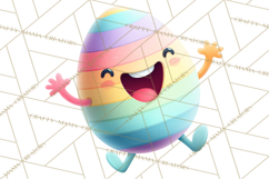 Cute Easter Egg Characters PNG, Adorable Spring Egg Clipart Product Image 2