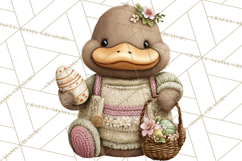 Yarn Animal Easter Clipart, Knitted Plush Easter Animals Png Product Image 2