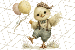 Vintage Garden Animals Clipart, Ducklings Bunnies Lambs Product Image 2