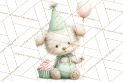 Pastel Birthday Clipart, Cute Party Animals PNG Product Image 3