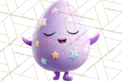 Cute Easter Egg Characters PNG, Adorable Spring Egg Clipart Product Image 3