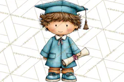 Kids Graduation Clipart PNG, Preschool Kindergarten Kids Product Image 3