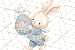 Chinoiserie Easter Clipart, Cute Elegant Bunny Easter Png Product Image 4