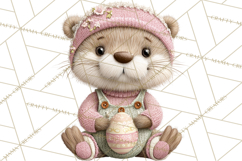 Yarn Animal Easter Clipart, Knitted Plush Easter Animals Png Product Image 4