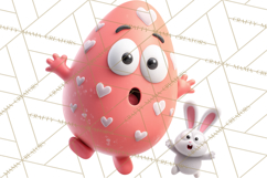 Cute Easter Egg Characters PNG, Adorable Spring Egg Clipart Product Image 4