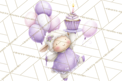 Pastel Birthday Clipart, Cute Party Animals PNG Product Image 5