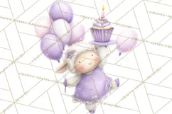 Pastel Birthday Clipart, Cute Party Animals PNG Product Image 5