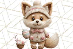 Yarn Animal Easter Clipart, Knitted Plush Easter Animals Png Product Image 5