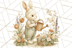 Vintage Garden Animals Clipart, Ducklings Bunnies Lambs Product Image 5
