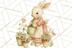 Vintage Garden Animals Clipart, Ducklings Bunnies Lambs Product Image 2