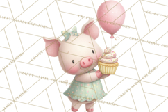 Pastel Birthday Clipart, Cute Party Animals PNG Product Image 2